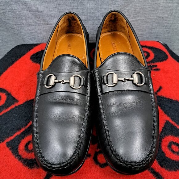 Size 12D Allen Edmonds "SEBASTIAN" Leather BIT Driving Loafers Black - Picture 3 of 13